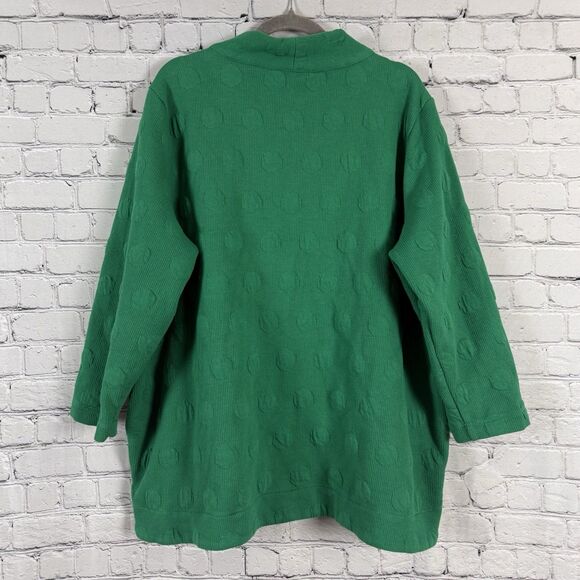 Ali Miles Green Textured Tunic Sweater Mock Neck Top Womens Plus 1X Lagenlook - Picture 6 of 10